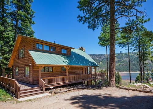Log Home with Lake & Mountain Views - Pool Table, Big Deck, Dogs OK