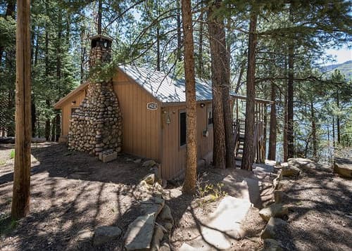 NEW LISTING! TreeHouse Cabin on Lake - Fireplace, Porch, Hammock, Pets OK