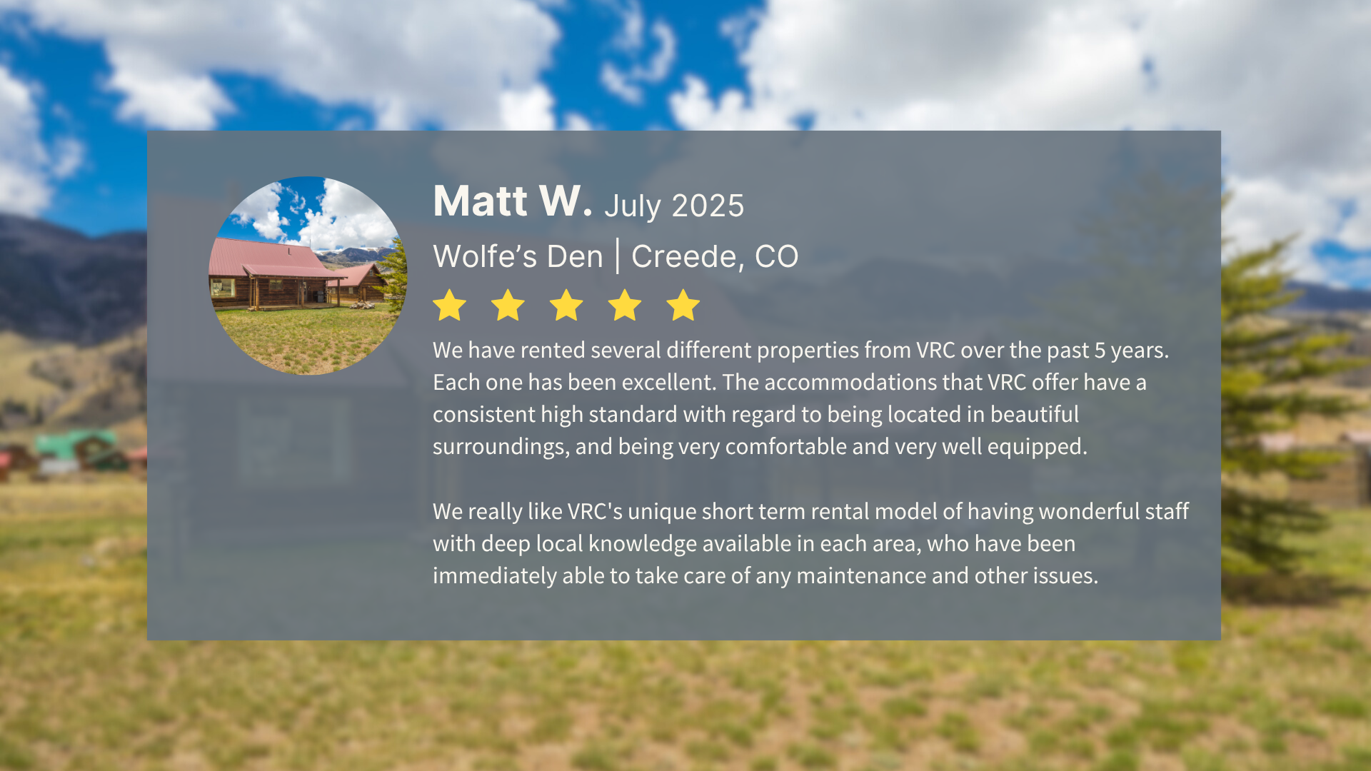 Review for vacation rental home in Creede, CO